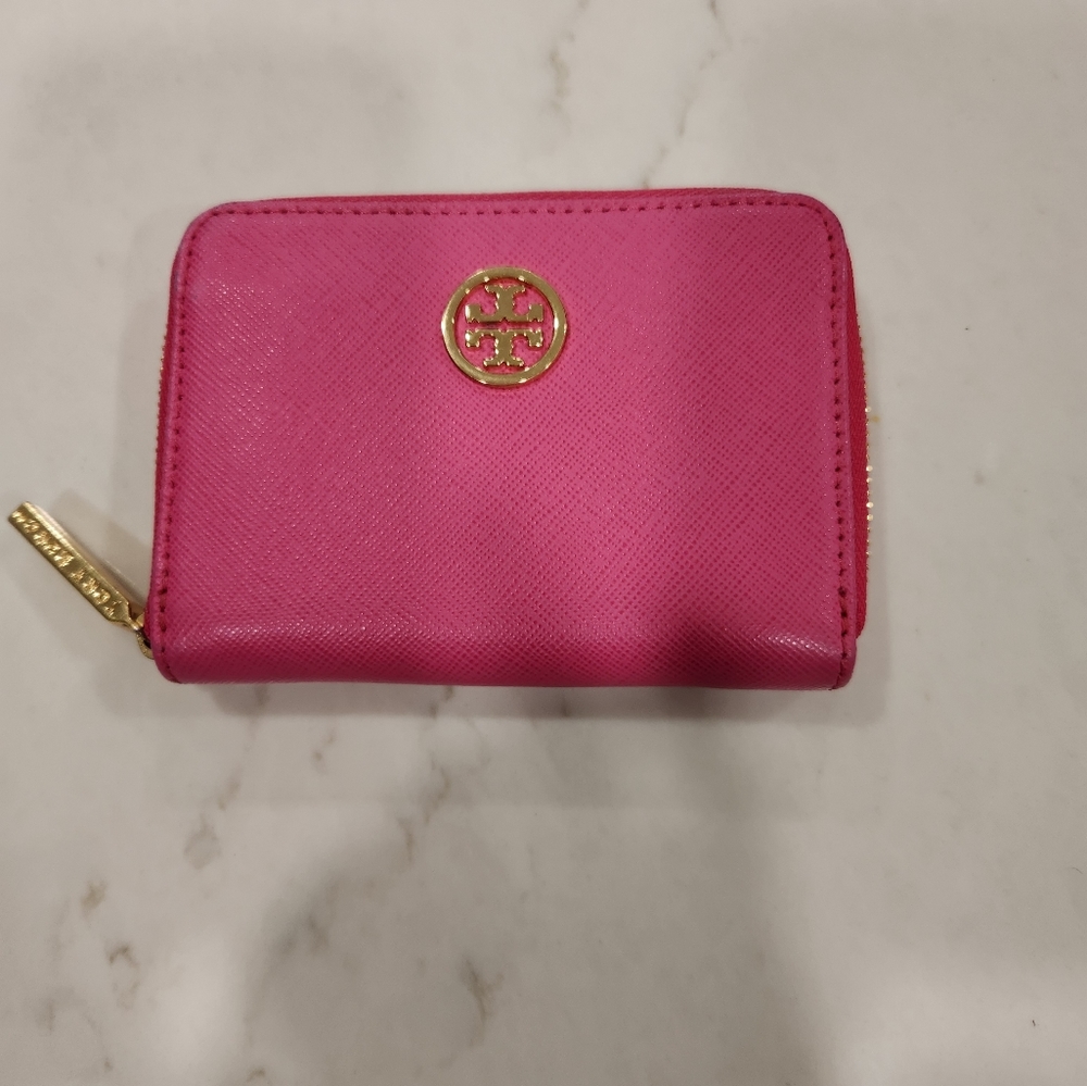 Tory Burch pink Keychain wallet